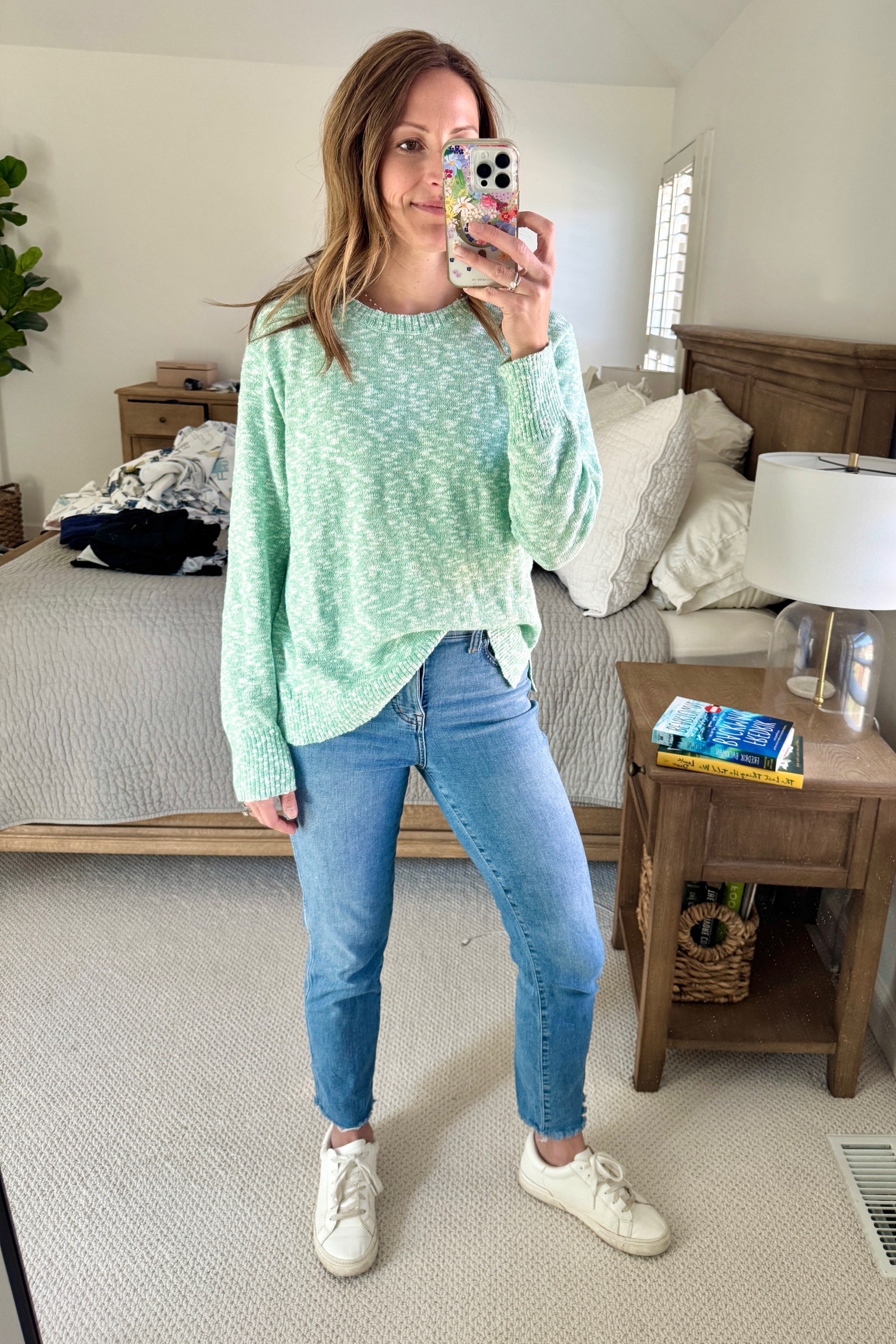 Grabbed this lightweight sweater for spring and already know I’ll be wearing it on repeat! Sized up to a medium for a looser fit. It’s slightly sheer, especially in the tan color, fyi!

#LTKSpringSale #LTKSeasonal