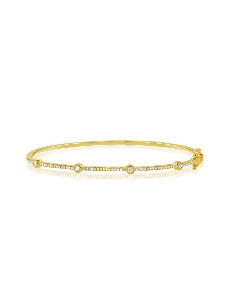 Leslie Diamond Bangle 14K | leMel