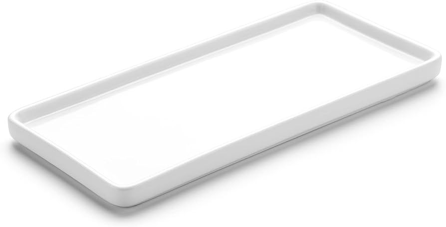Gurygo 8" Bathroom Tray for Counter - Ceramic Vanity Tray for Bathroom - Small Rectangle Ceramic ... | Amazon (US)