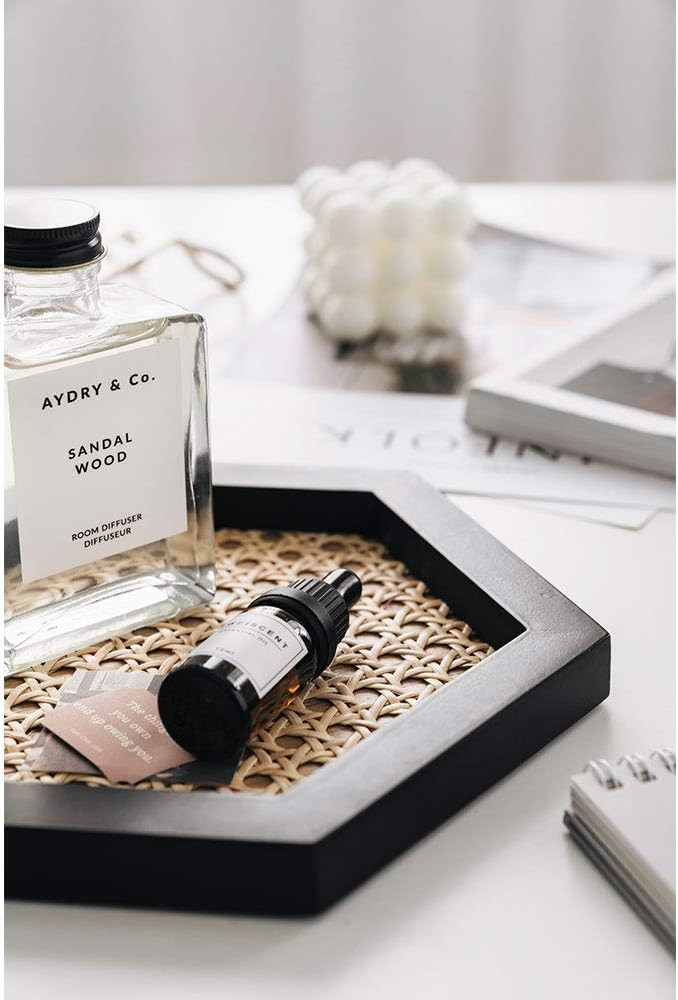 Hexagon Premium Rattan hometray, Serving Tray, Rattan Food Tray, Handmade Rattan Tray, Coffee Tra... | Amazon (US)