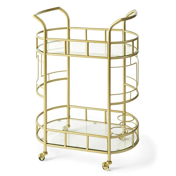 Better Homes & Gardens Fitzgerald Gold Metal Bar Cart | Walmart (US)