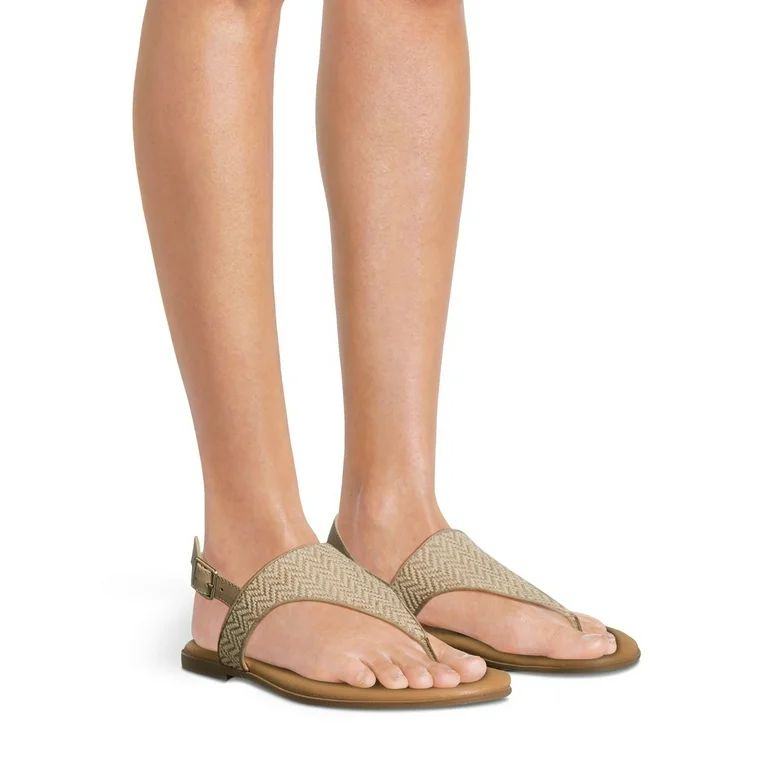 Time and Tru Women's Hooded Flat Thong Sandals, Wide Width Available - Walmart.com | Walmart (US)