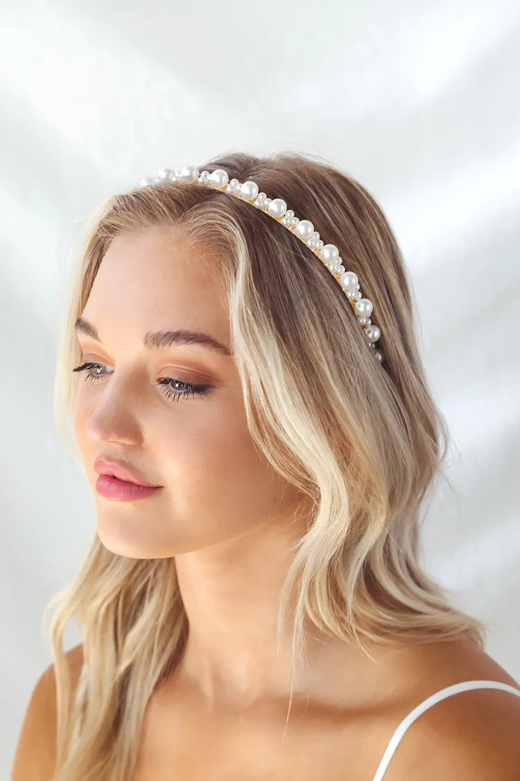 Total Opulence Gold Pearl Headband | Lulus (US)