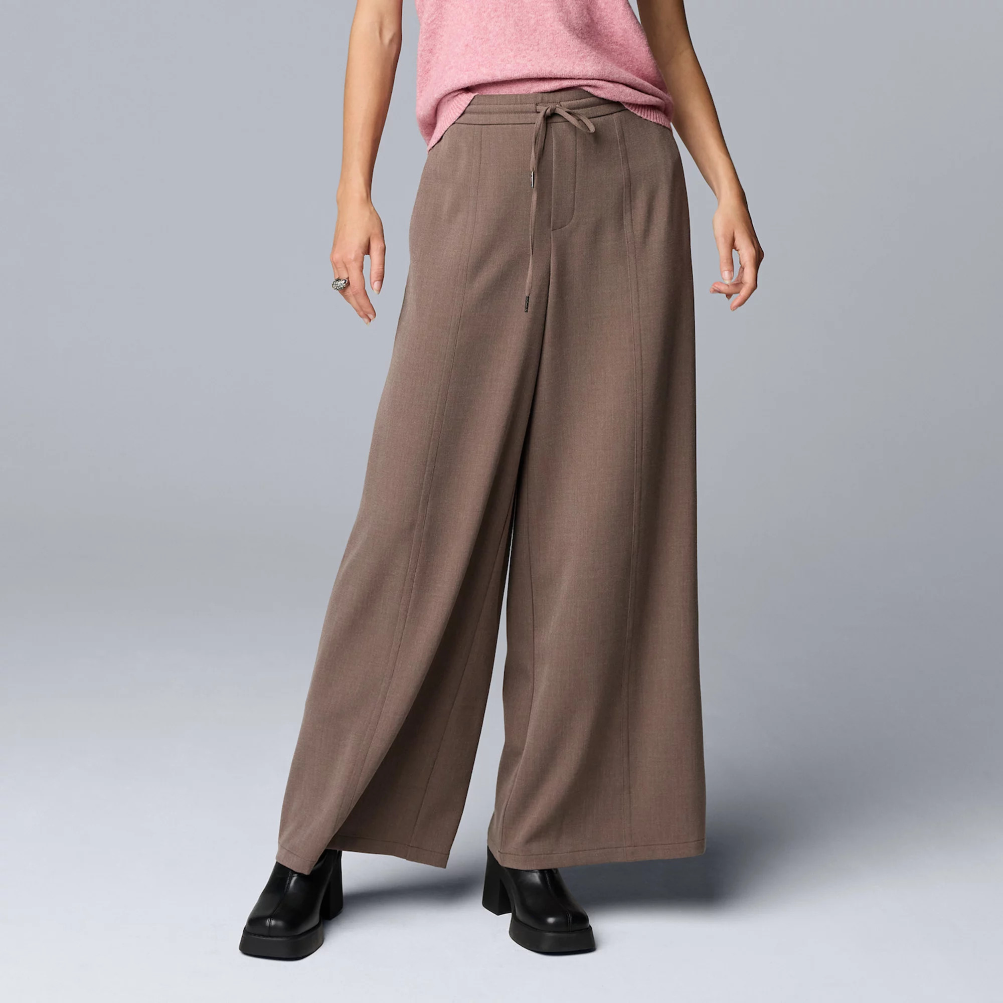 Petite Simply Vera Vera Wang Wide Leg Linen Pants | Kohl's