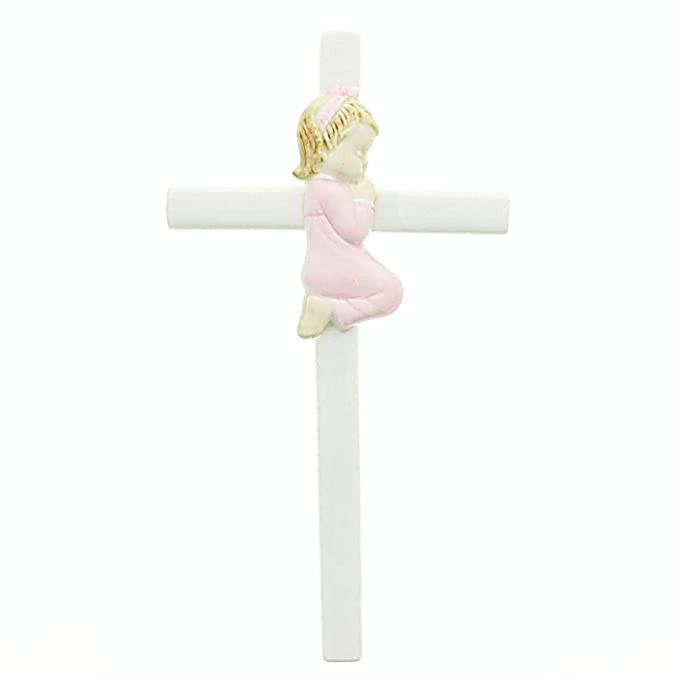 Praying Girl Hand Painted White Porcelain 7.5 inch Wall Cross | Amazon (US)