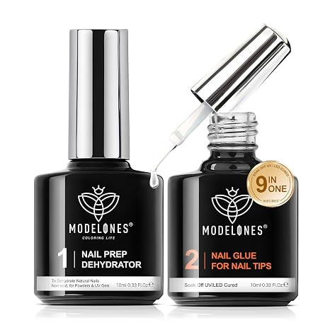 modelones 9 in One Gel Nail Glue Prep Dehydrator for Acrylic Nails Tips/Bloom Gel/Adhesive Bond, ... | Amazon (US)
