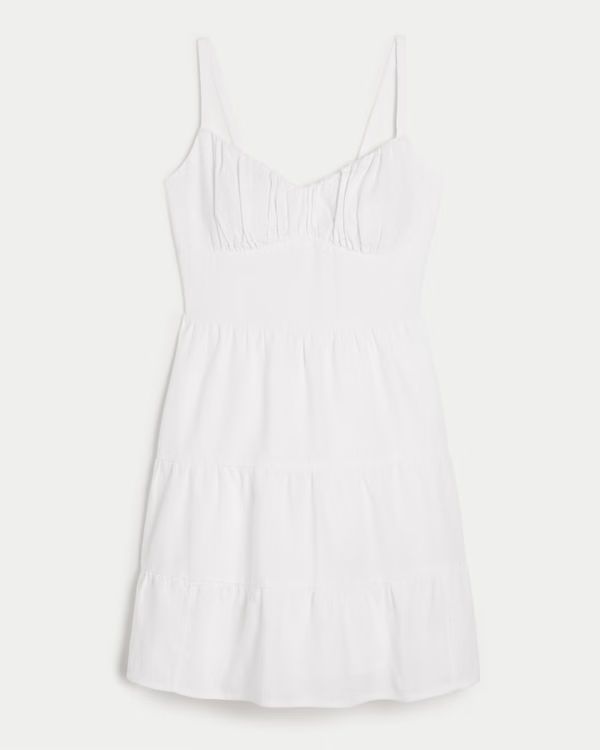 Open Back Linen Blend Mini Dress | Hollister (US)