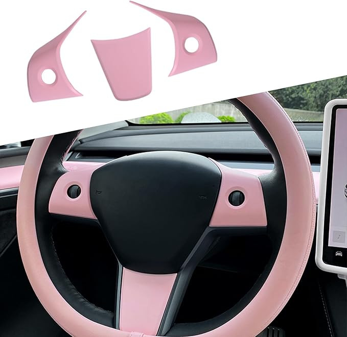 XTnueort for Tesla Model 3/Y Steering Wheel Trim Cover, for Tesla Model Y/3 Interior Decorative A... | Amazon (US)