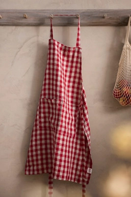 Red Gingham Linen Apron | Terrain