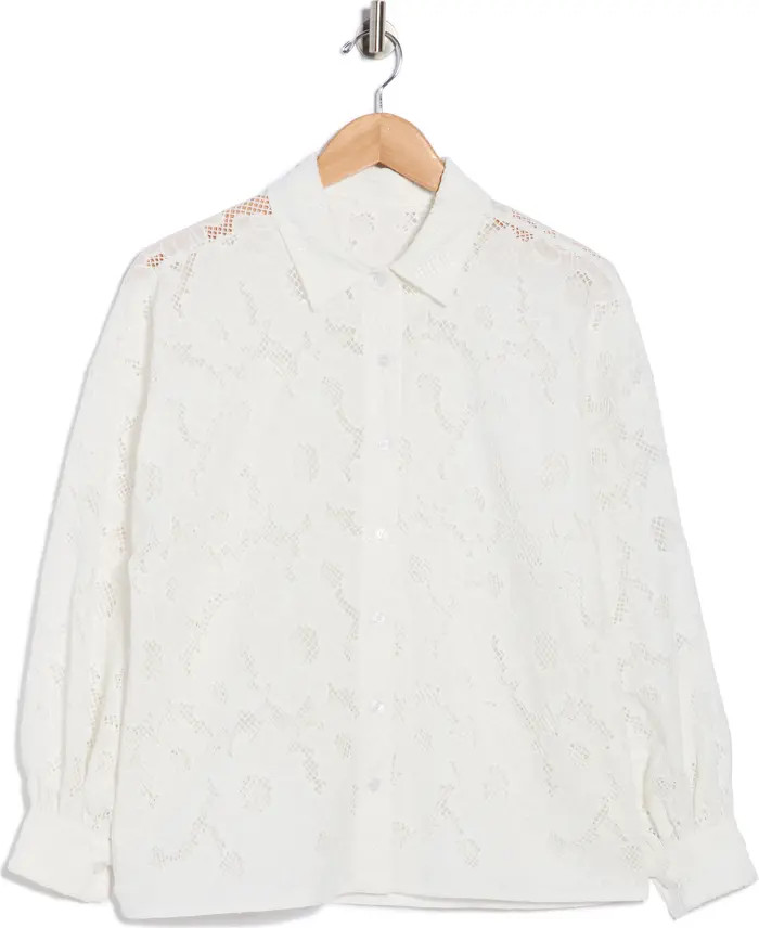Lace Mesh Button-Up Shirt | Nordstrom Rack