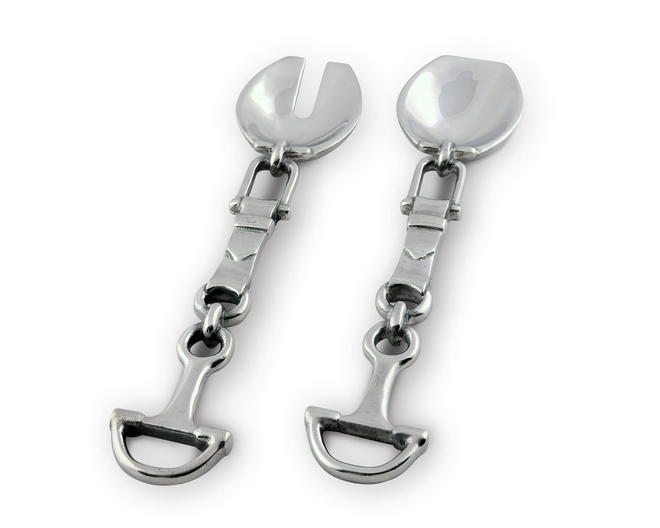 Arthur Court Designs Aluminum Equestrian Horse Bit Salad Serving Spoon and Salad Serving Fork, Sa... | Amazon (US)