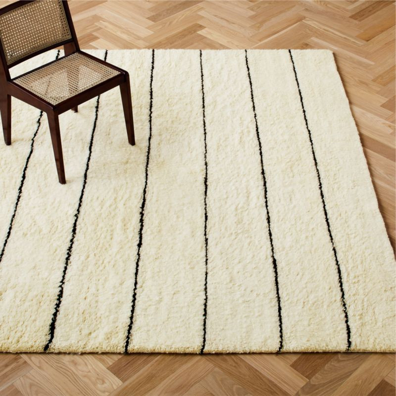Micah Stripe Shag Hand-knotted Rug | CB2 | CB2