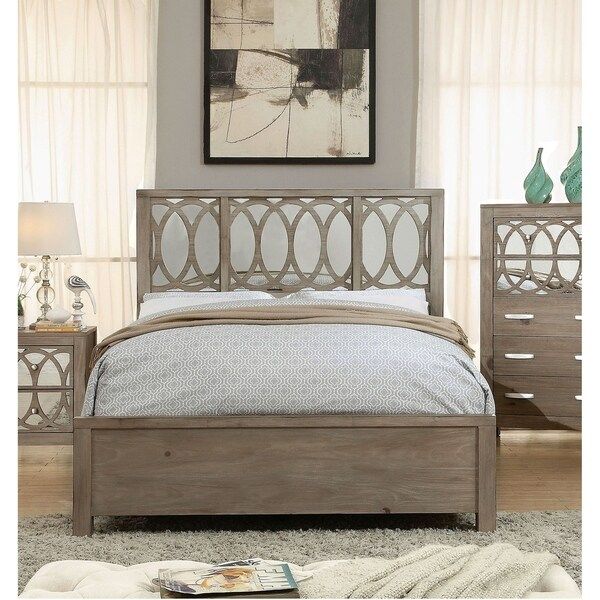 Alessa Transitional Rustic Natural Tone Panel Bed by FOA | Bed Bath & Beyond
