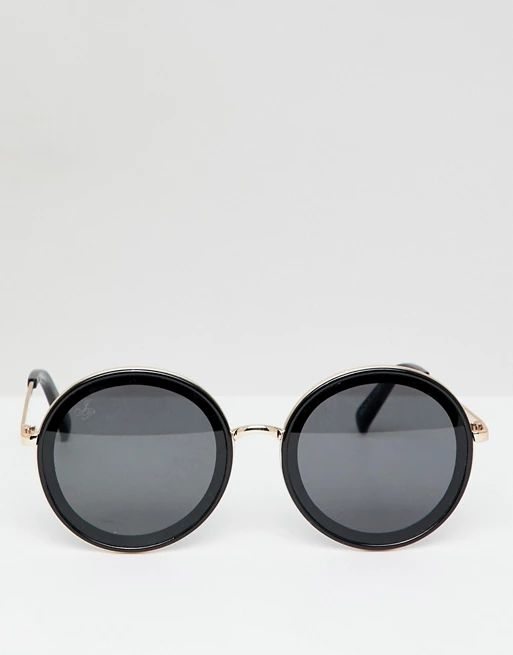 Jeepers Peepers Round Sunglasses In Black | ASOS US