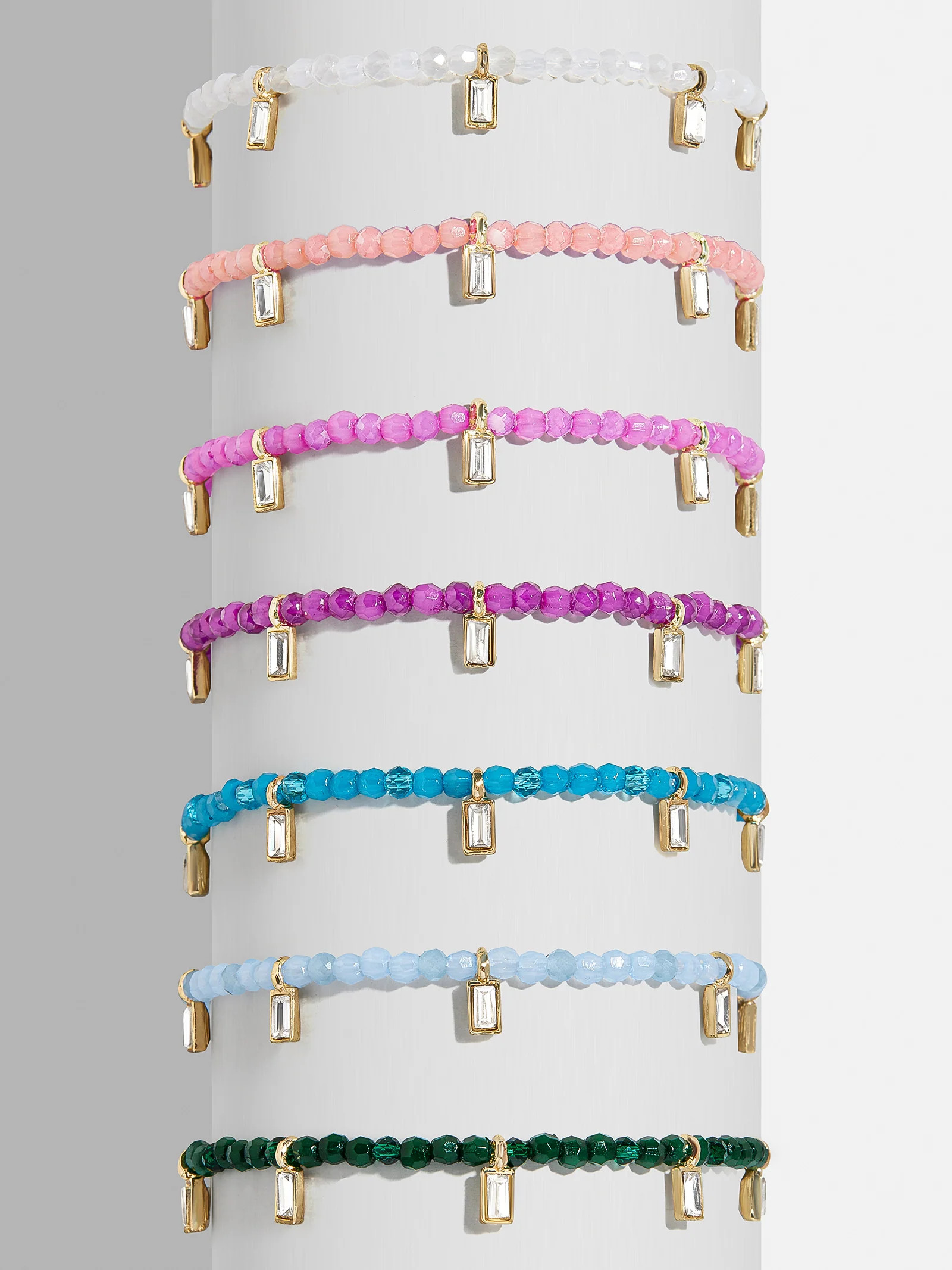 Crystal Beaded Bracelet - Magenta | BaubleBar