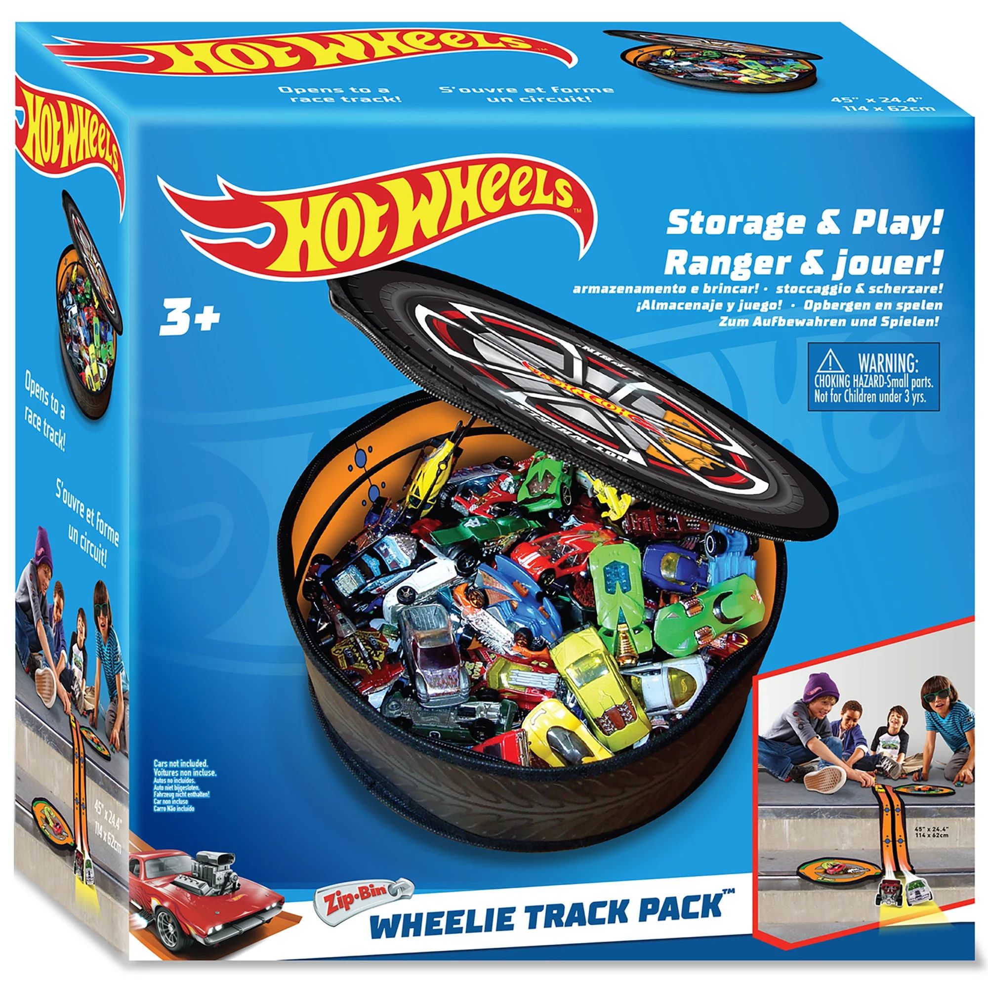 ZipBin Hot Wheels: Wheelie Track Pack Storage Case & Racetrack Mat | Walmart (US)