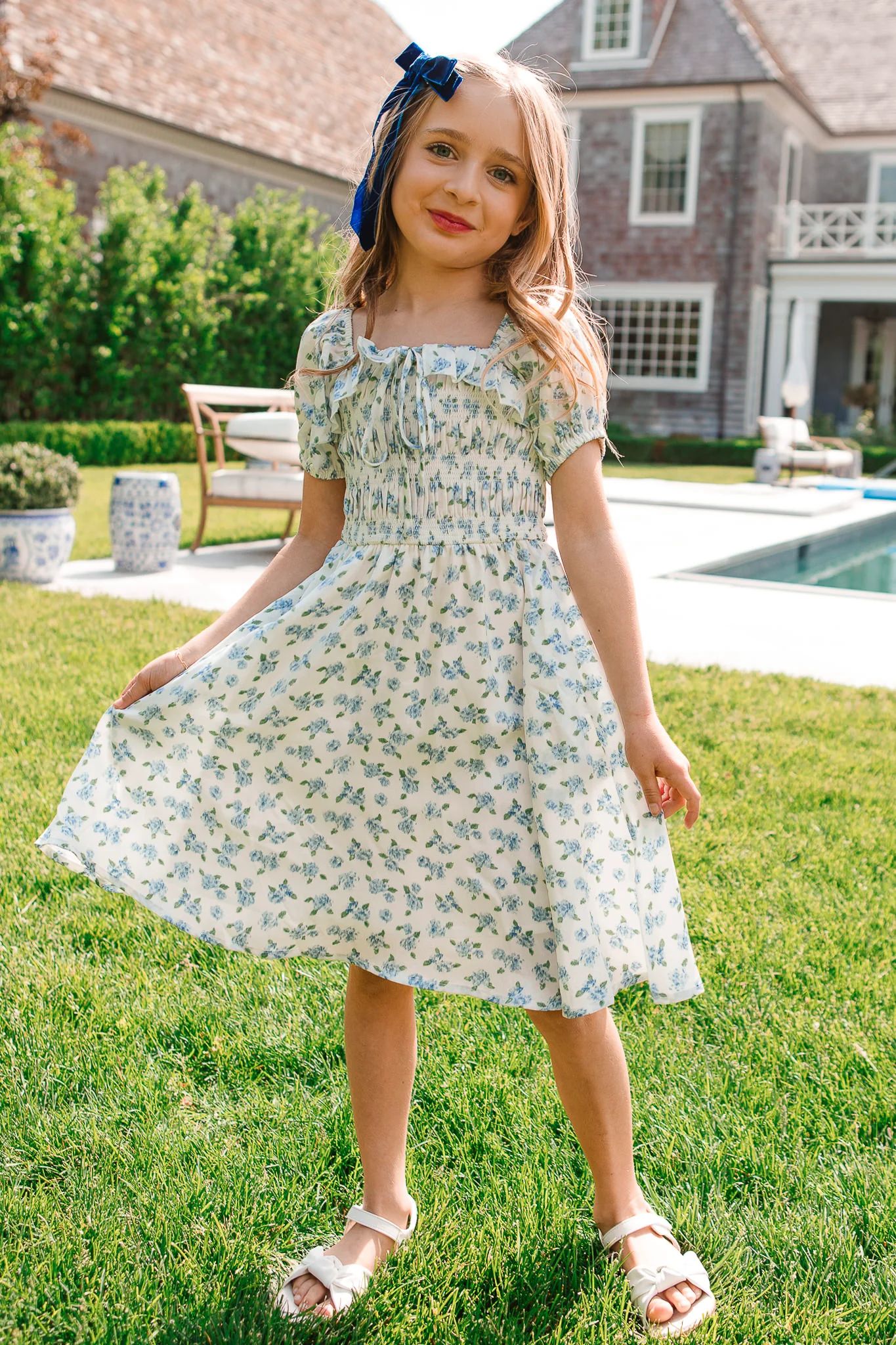 Mini Rae Dress in Blue Floral | Ivy City Co