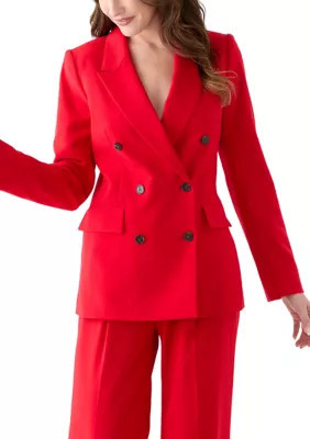 DKNY Women's Double Breasted Suit Jacket, Red, 2 | Belk