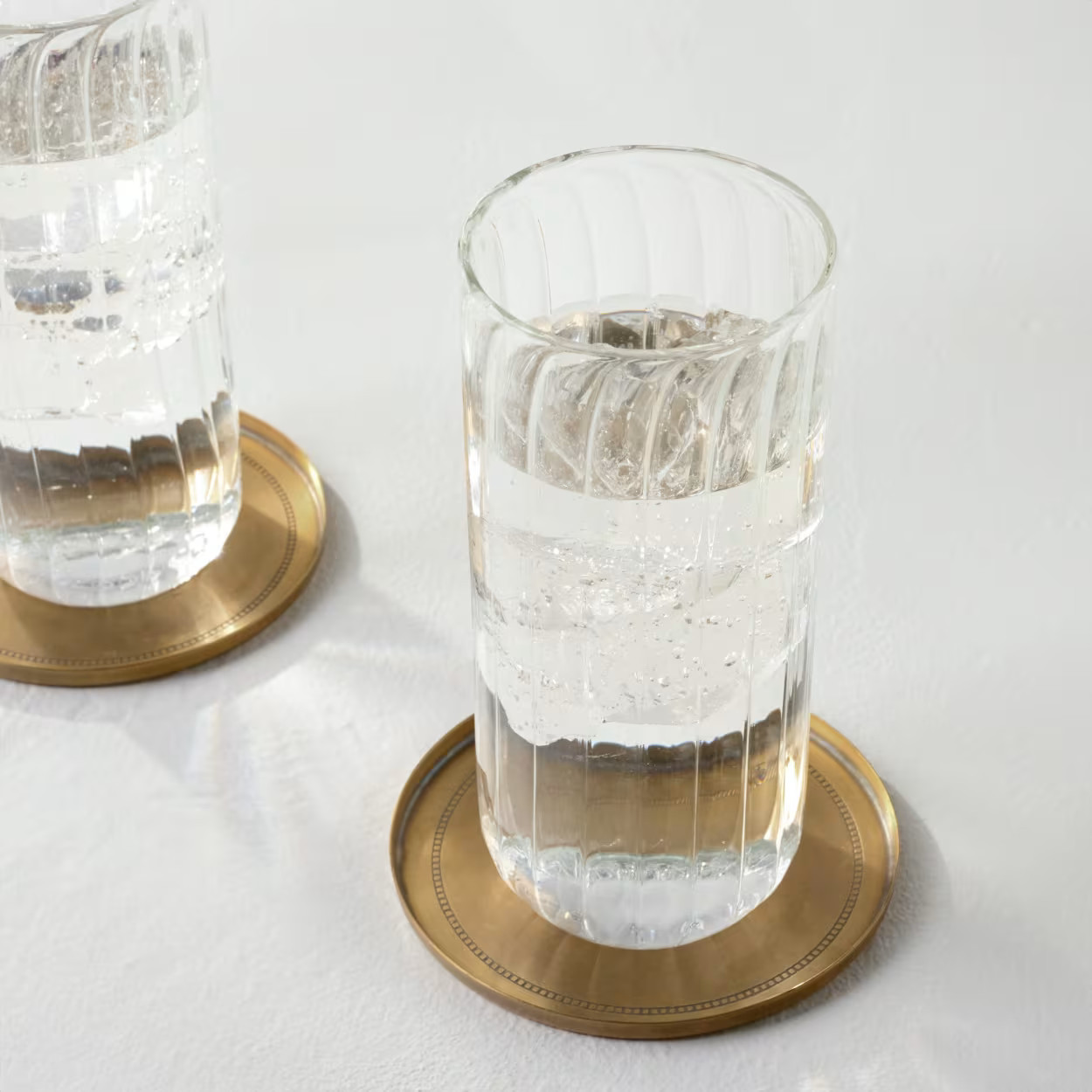 Magnolia Etched Brass Coaster Set of Four | Magnolia