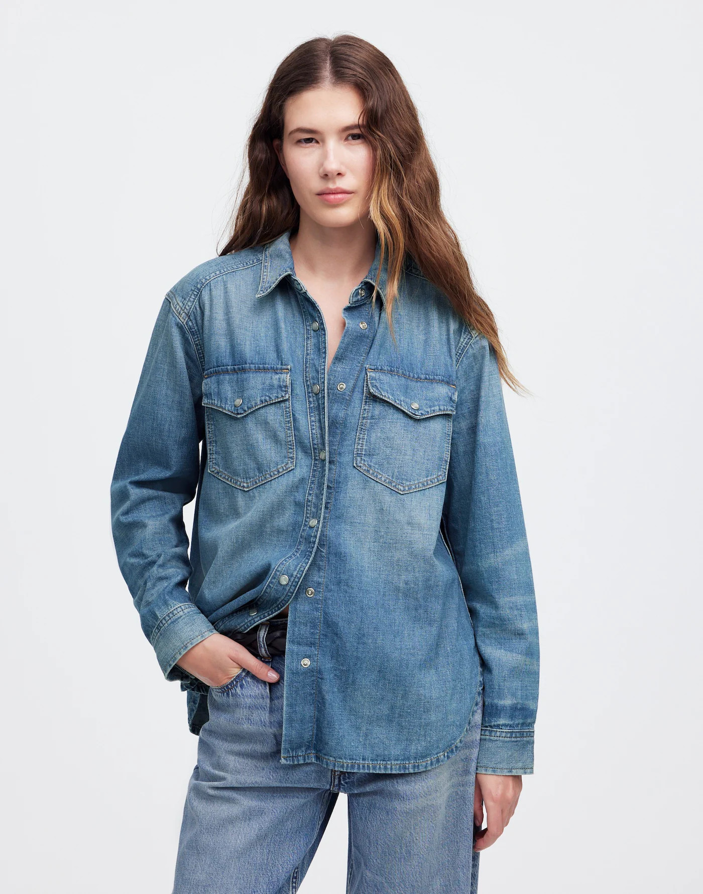 Denim Relaxed Western Shirt in Lewisberg Wash | Madewell | Madewell