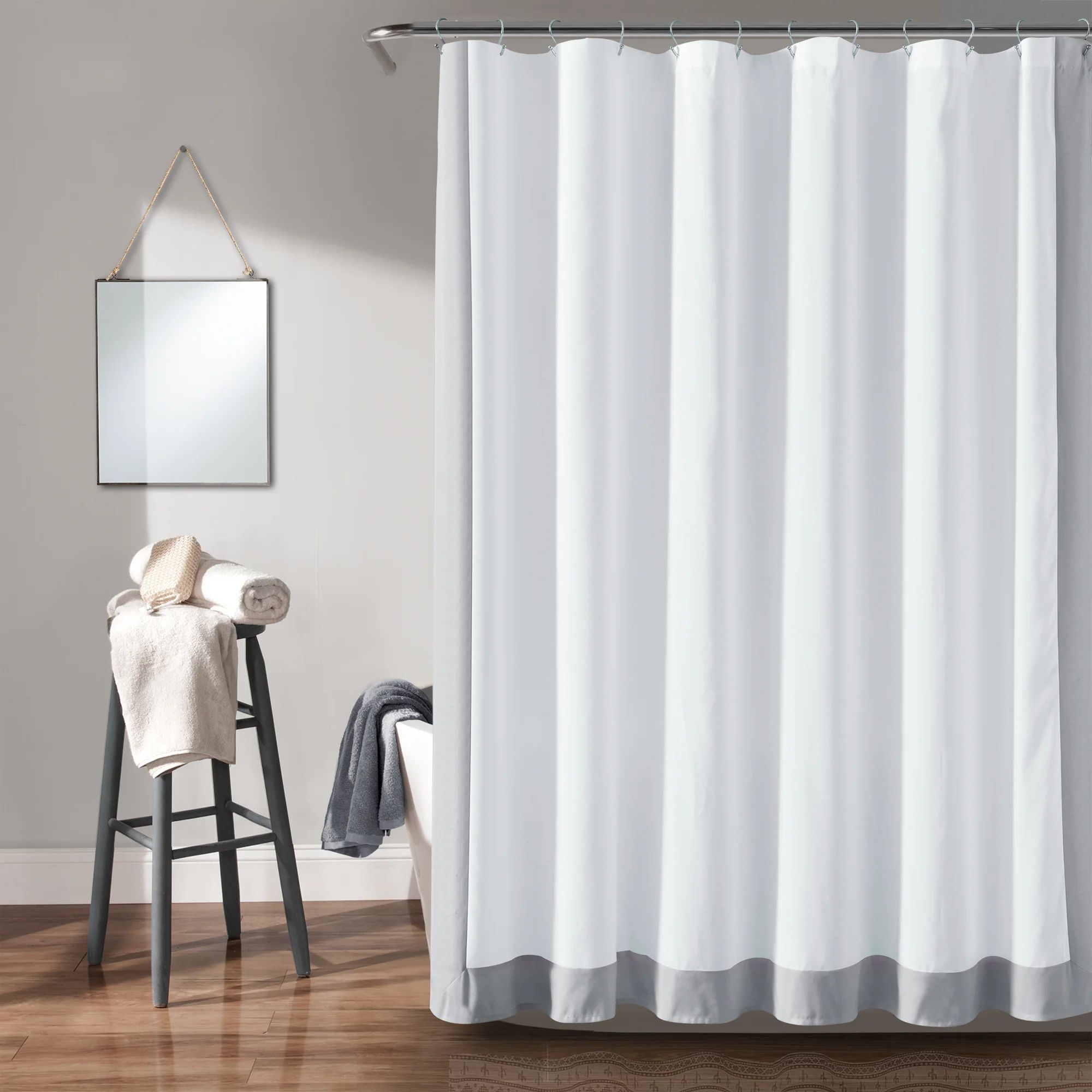 Block Border Shower Curtain | Lush Decor
