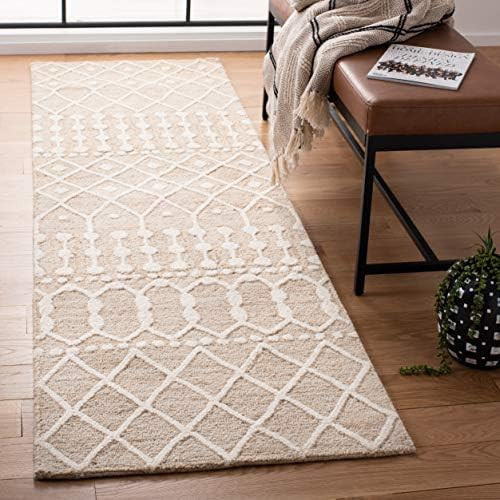 Safavieh Blossom Collection BLM115B Handmade Moroccan Premium Wool Runner Rug 2'3" x 11'0" Beige/Ivo | Amazon (US)