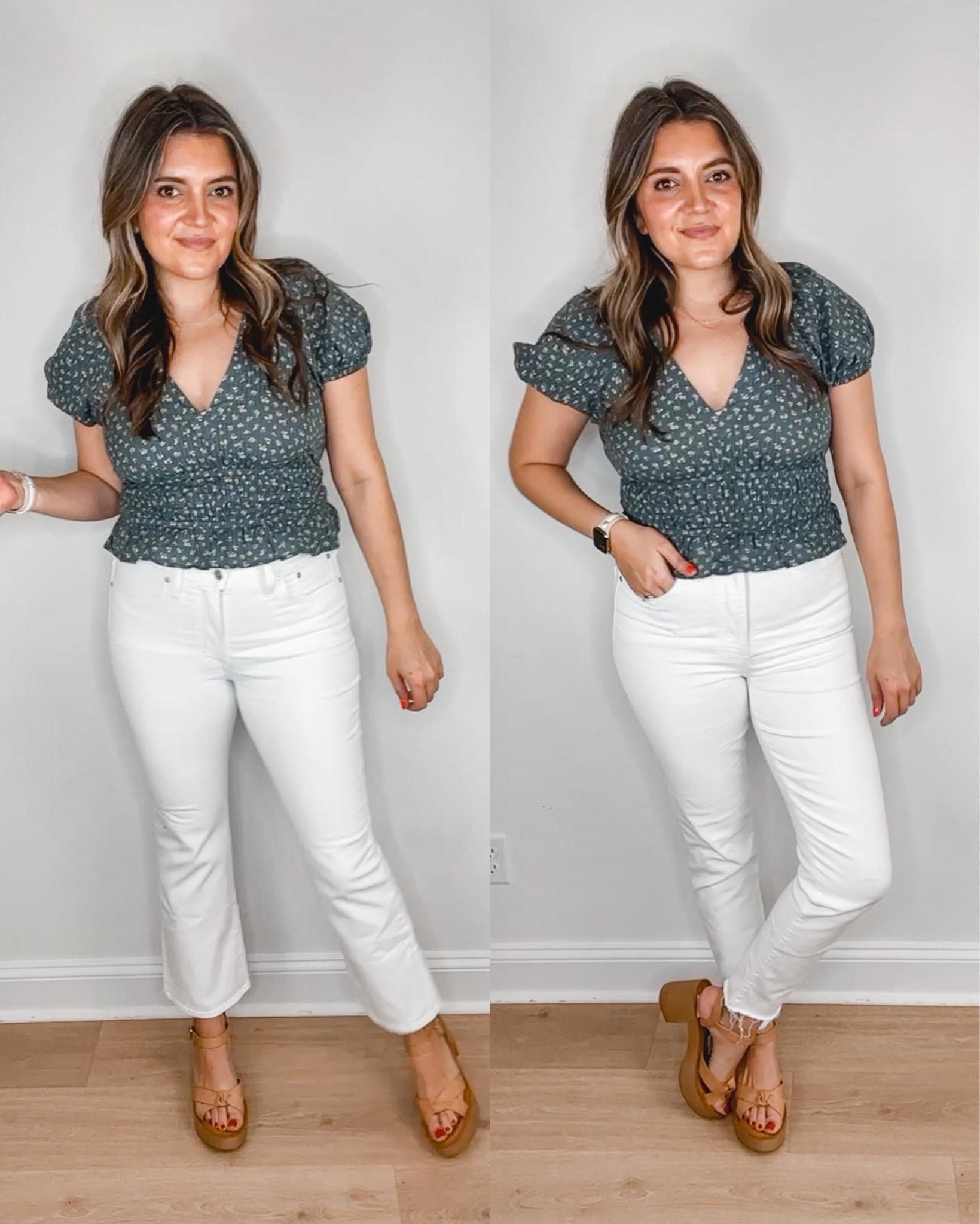 Favorite white jeans 25% off. Crop flare jeans, straight leg jeans. Size down one. Wearing a 28 in both. White denim. 

#LTKunder100 #LTKSeasonal #LTKsalealert