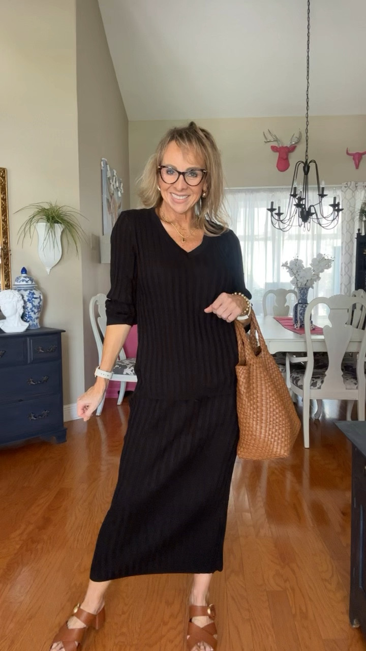 The nice thing about a 2 piece set is that you can wear the pieces separately! 
Wearing a small. 

#LTKOver40 #LTKFindsUnder50 #LTKVideo