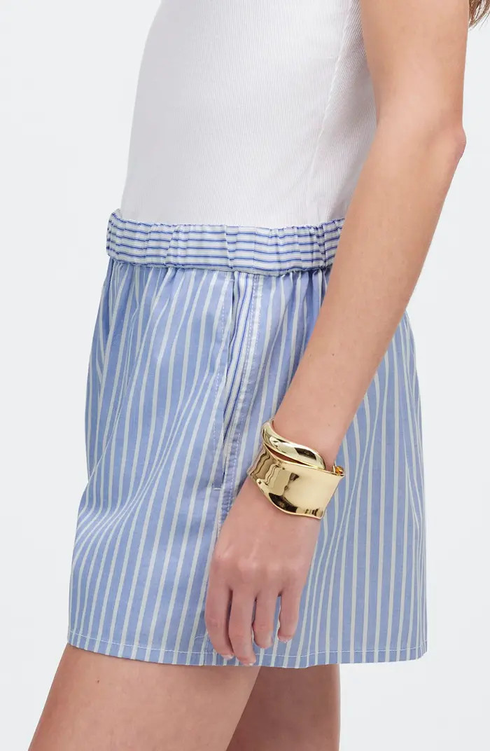 Madewell Stripe Poplin Pull-On Shorts | Nordstrom | Nordstrom