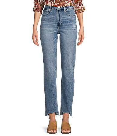 Dear John Jodi Straight Leg High Rise Fray High Low Hem Jeans -  32 | Dillard's