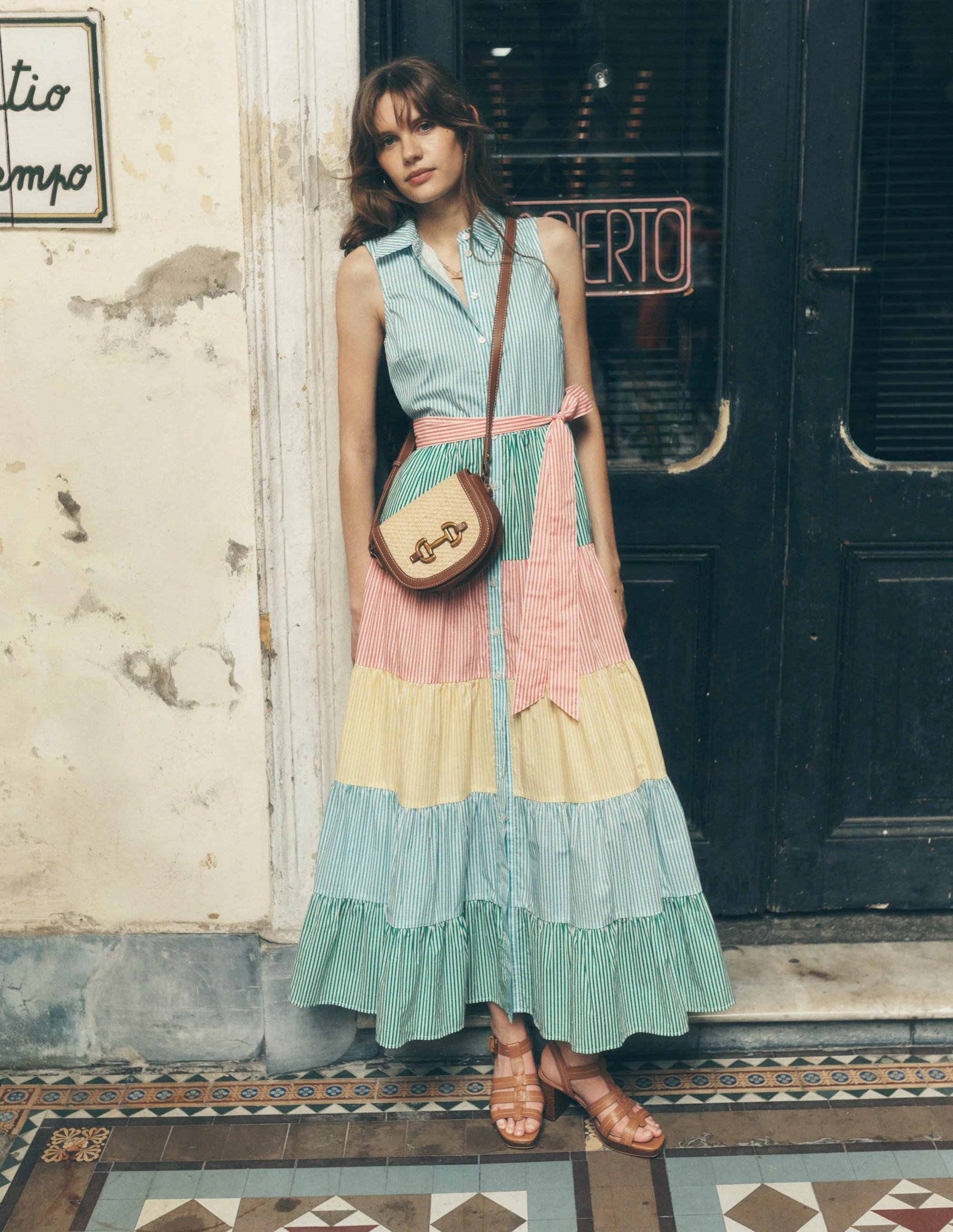 Multi Tiered Shirt Dress-Duck Egg Blue Stripe | Boden UK