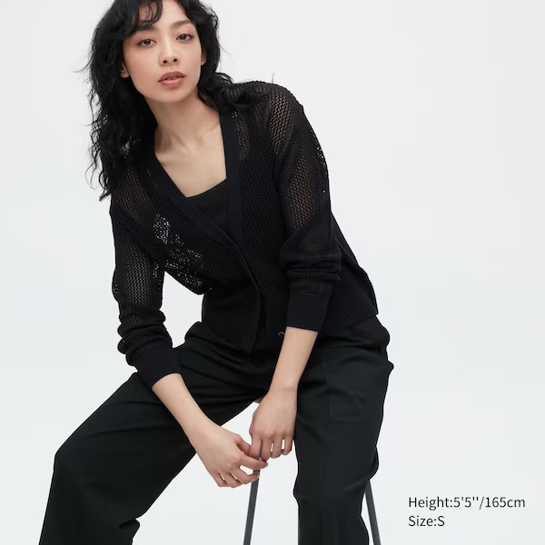 Mesh Long-Sleeve Short Cardigan | UNIQLO (US)