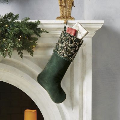 Embellished Deco Cuff Velvet Stocking | Frontgate | Frontgate