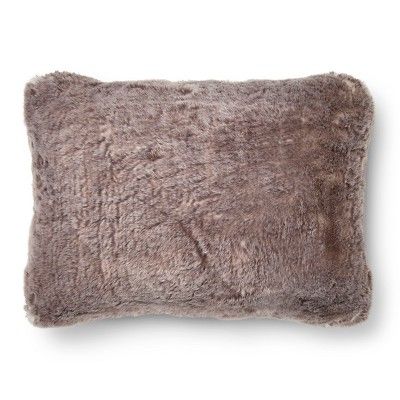 Gray Faux Fur Oblong Throw Pillow (14"x20") - Threshold™ | Target
