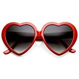 Large Oversized Womens Heart Shaped Sunglasses Cute Love Fashion Eyewear (Red) | Amazon (US)