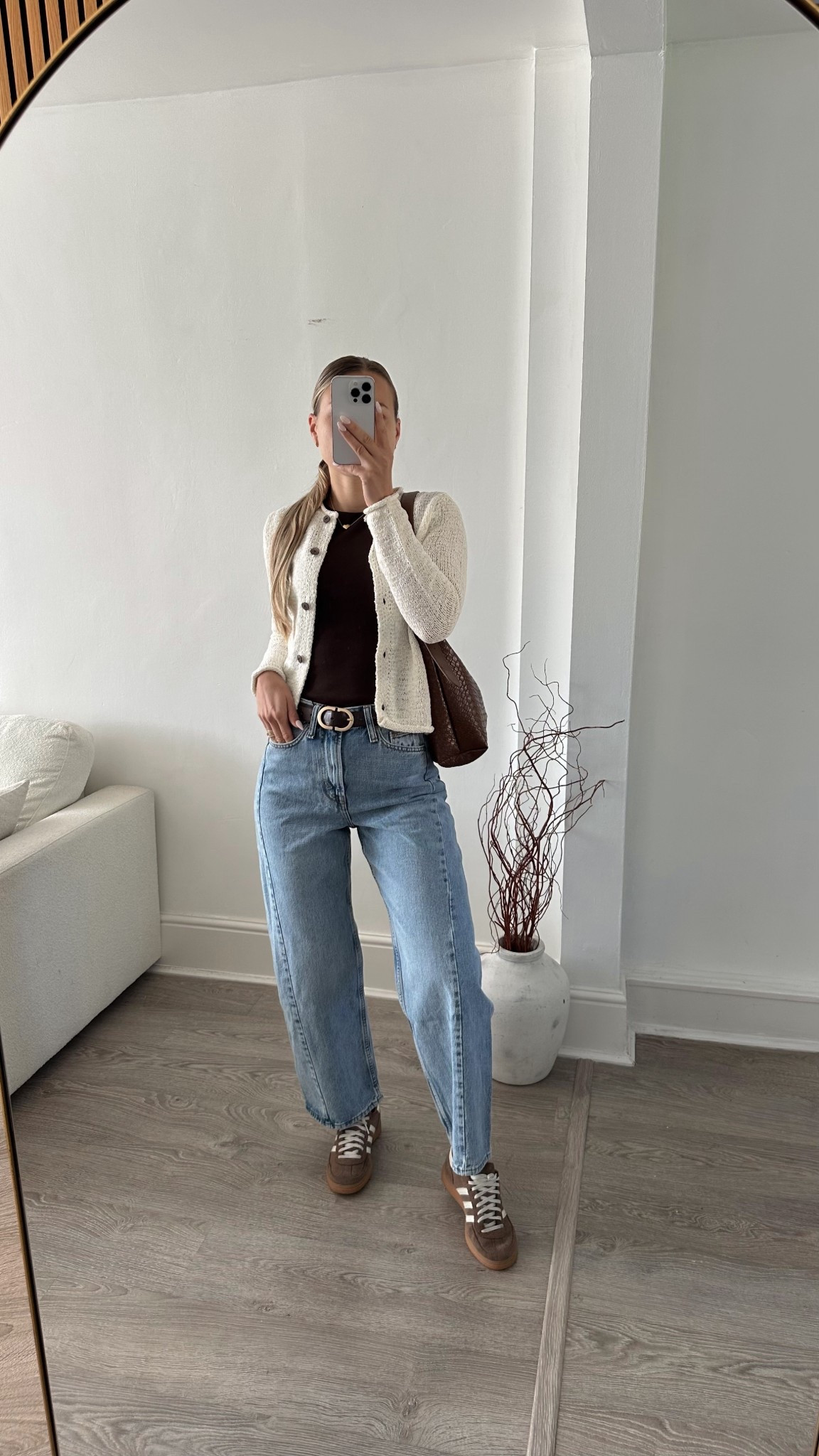my go-to casual spring outfit formula: cardigan + denim + trainers 🤍 

#LTKuk #LTKsummer #LTKspring