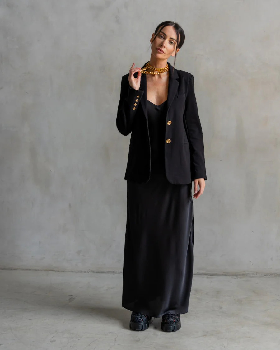 Basic Lennon Zipslip™️ Dress Black | Care Tucker