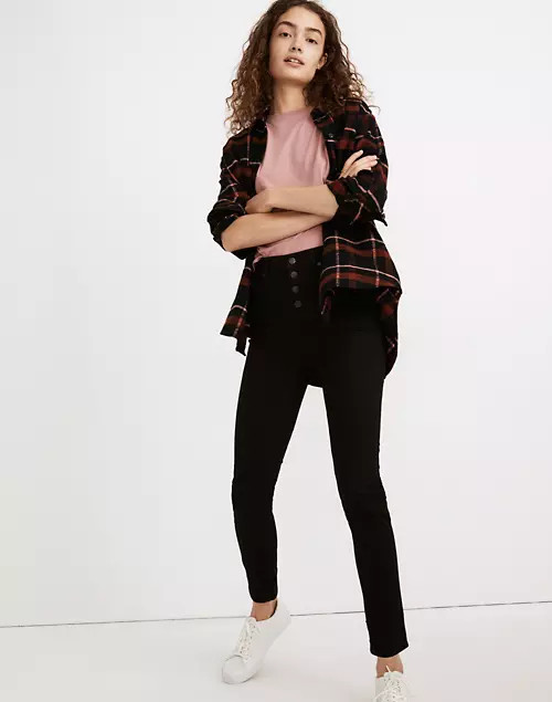 Tall 10" High-Rise Skinny Jeans in Black Frost: Button-Front Edition | Madewell