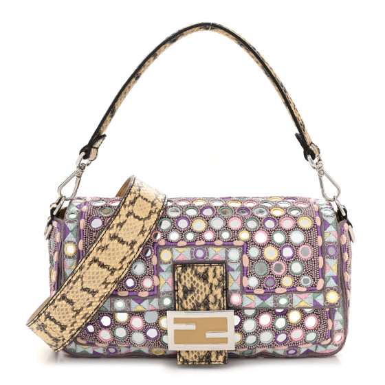 Elaphe Mirror Embroidered Re-Edition Baguette Multicolor | FASHIONPHILE (US)