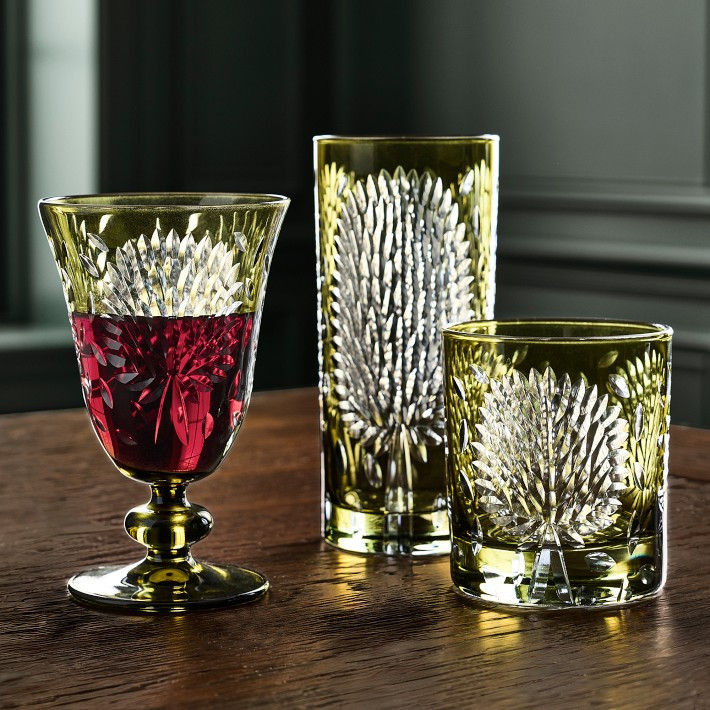 Falling Leaves Etched Glassware Collection | Williams-Sonoma
