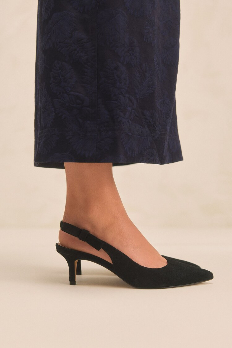 Buy Black Tabitha Simmons Dela Leather Slingback Point Heels from the Next UK online shop | Lipsy