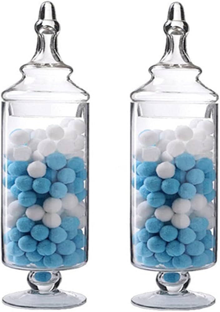 Livejun Glass Apothecary Jars Clear Elegant Decorative Buffet Jars Wedding Candy Organizer Storag... | Amazon (US)