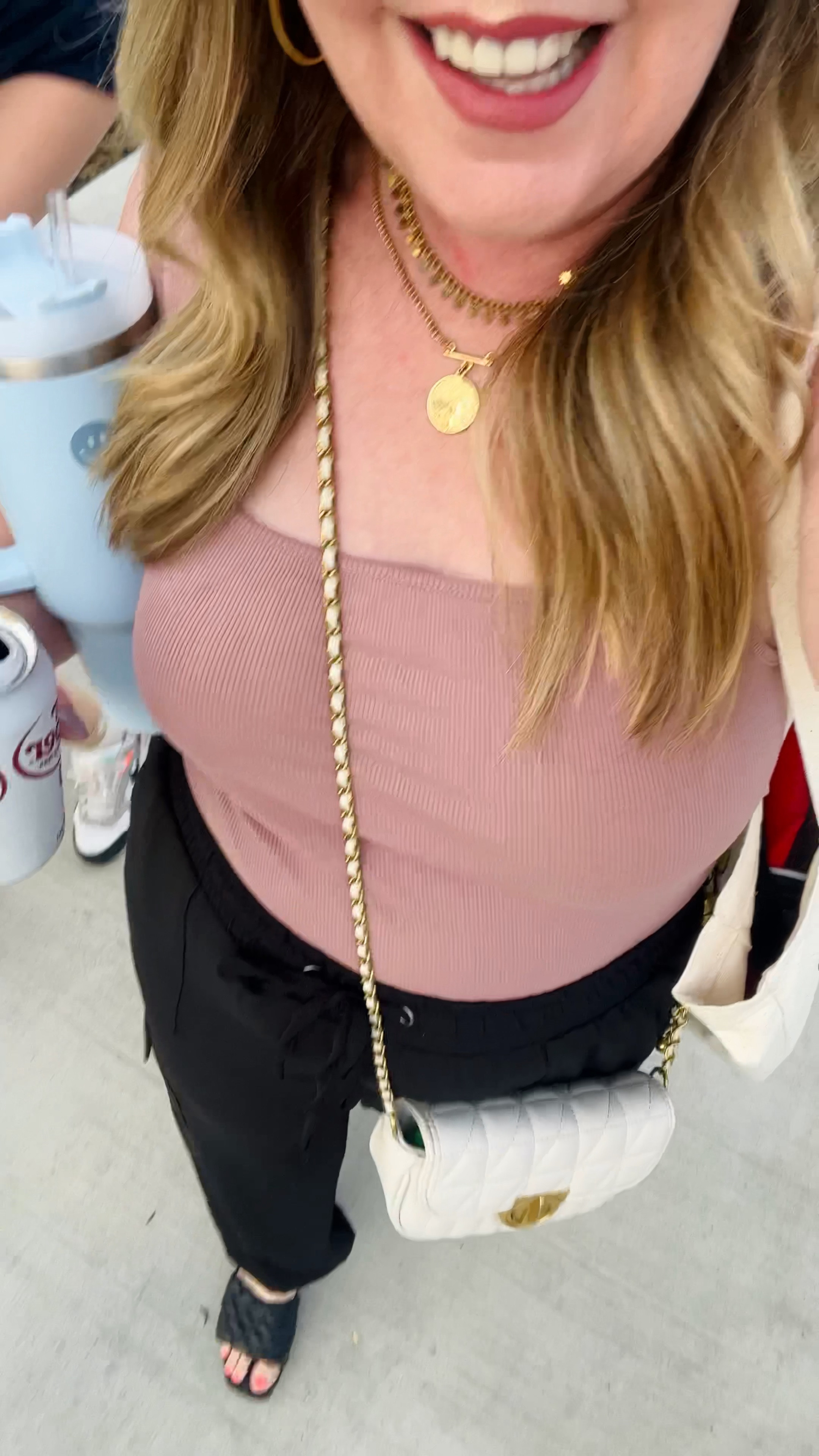 Large tank; medium regular pants (short & long available online!)

#LTKover40 #LTKworkwear #LTKunder50