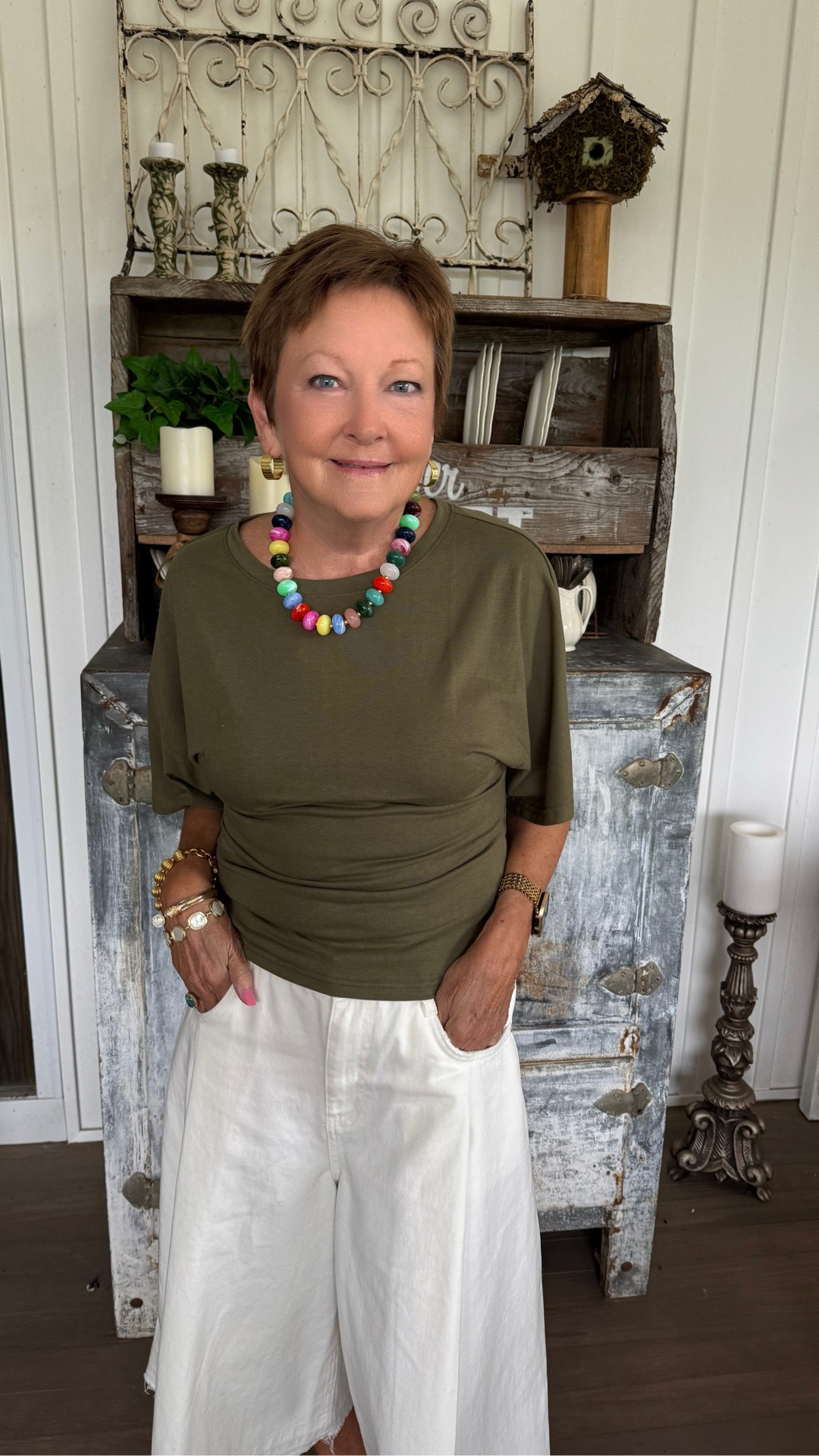 My favorite tee shirt find of the summer is this short sleeve with a cinched waist. It looks great with jeans, shirts, and for dressy occasions. l have it in 5 of the 20 colors available. Don’t miss out on this sale!

#LTKMidsize #LTKOver40