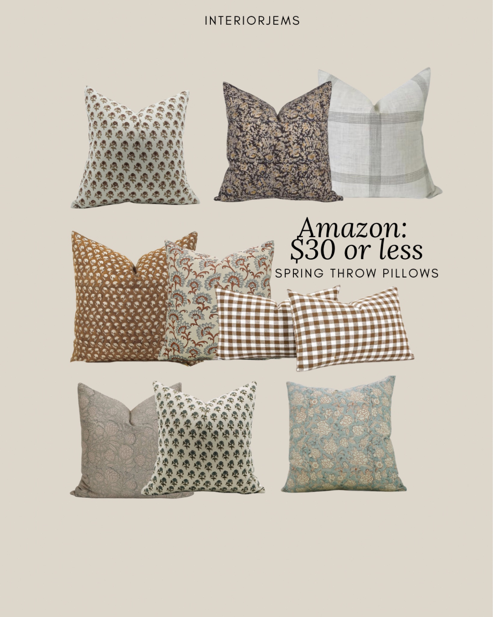 Amazon spring like pillows $30 or less, floral block, print pillows, linen, pillow, pillows, bed, pillow, pillows, sofa, pillow pillows, affordable pillow combinations from Amazon

#LTKHome #LTKSaleAlert #LTKStyleTip