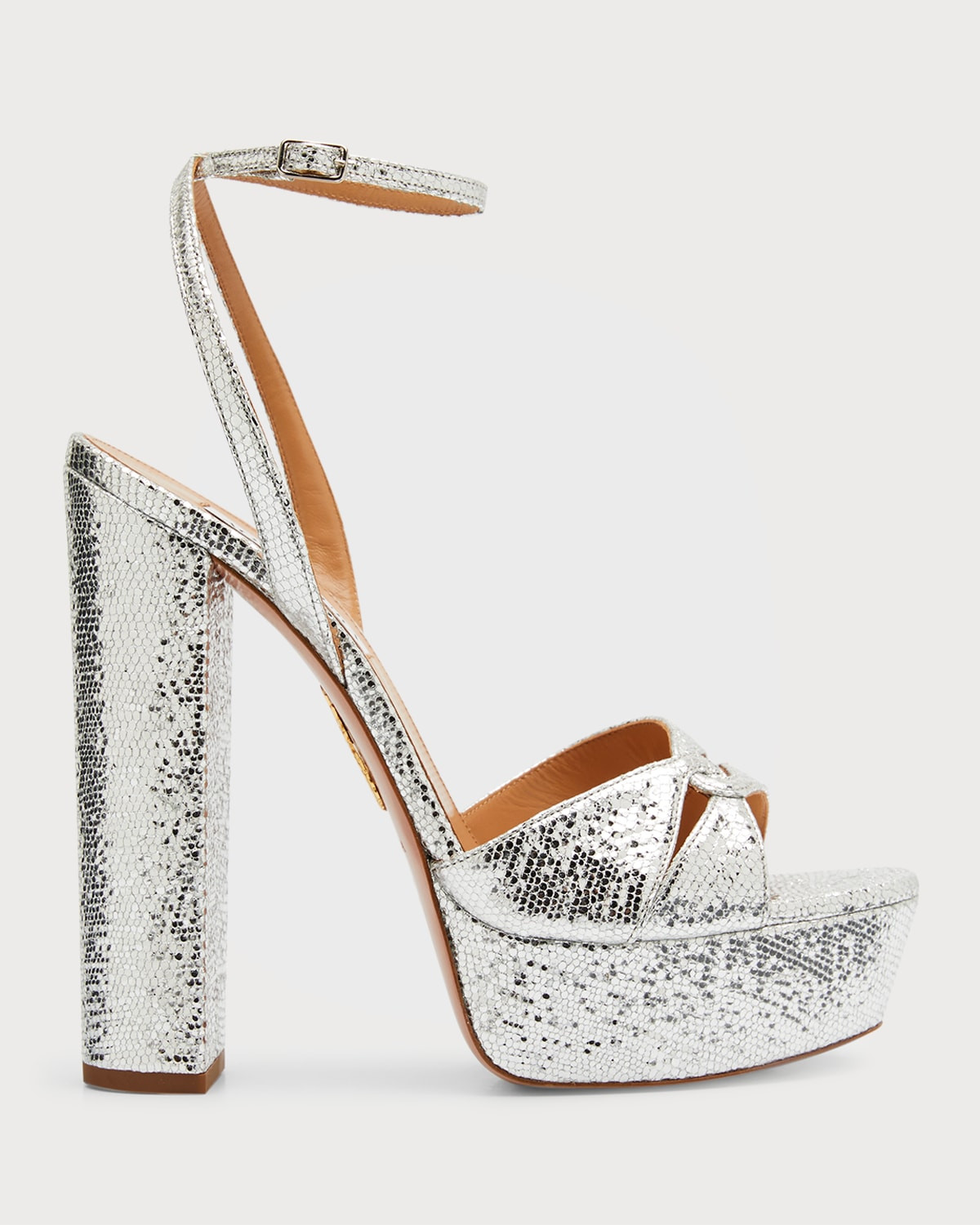 Sinner Plateau Metallic Sequins Platform Sandals | Neiman Marcus