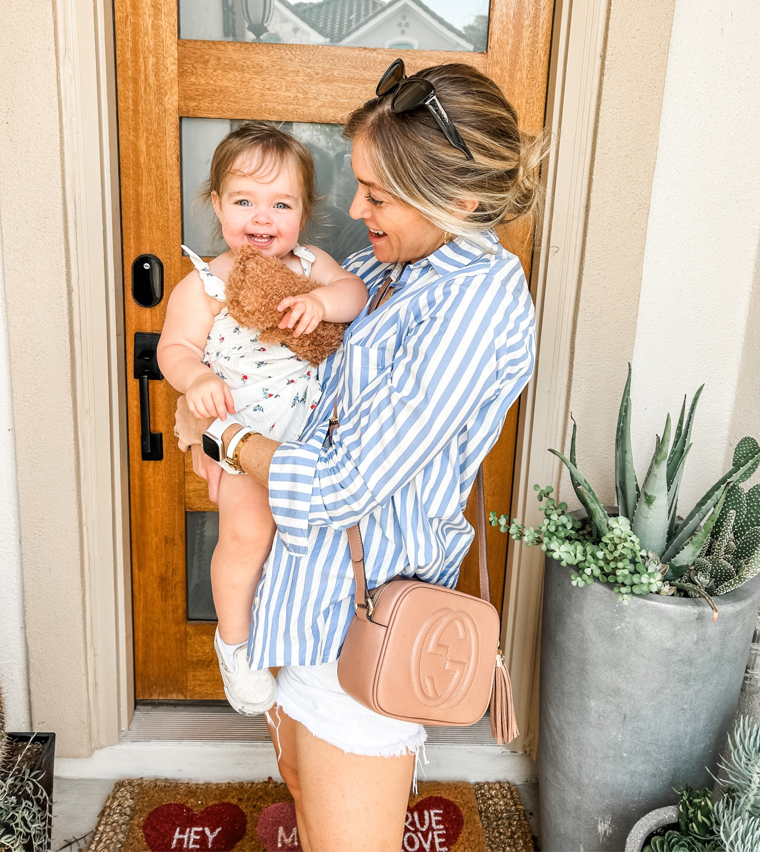 oversized shirt and denim shorts - the perfect outfit to throw on and you can dress up or down  

#LTKunder100 #LTKunder50 #LTKstyletip