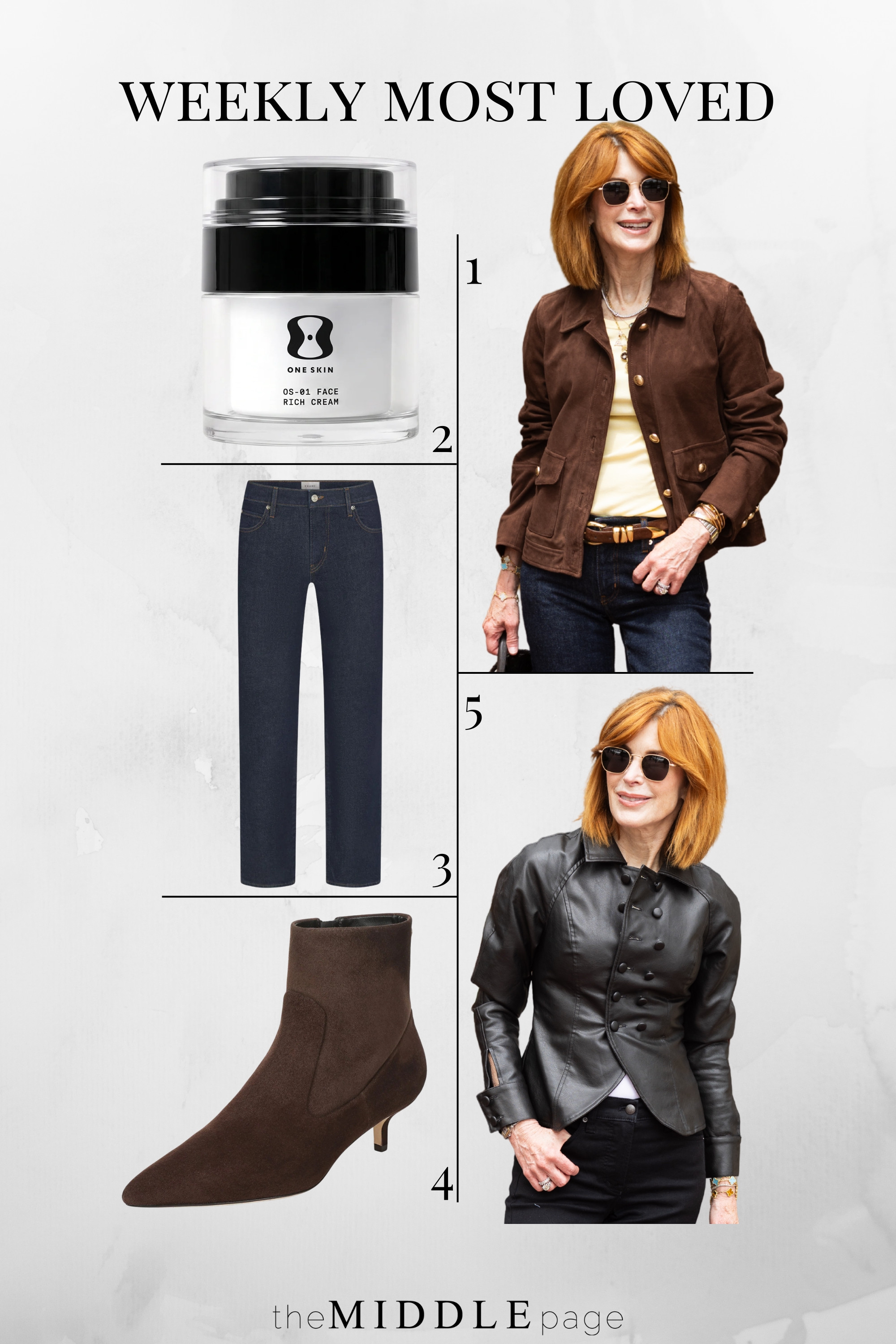 This week’s most loved are such a strong mix for fall — a suede jacket, favorite skincare, classic straight-leg denim, espresso booties, and a sleek black jacket. So many easy pieces for fall outfits women over 50, work outfits, and date night looks. 

 #LTKMostLoved #LTKOver40 #FallOutfits #WorkOutfits #DateNightOutfits