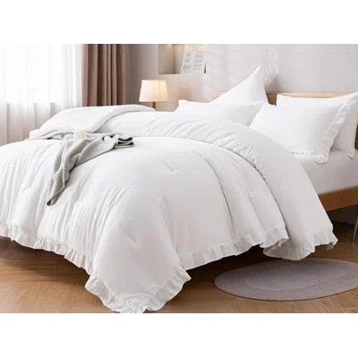 The Set Ruffle Comforter with 1 Pillowcase Soft Twin Size | Wayfair North America