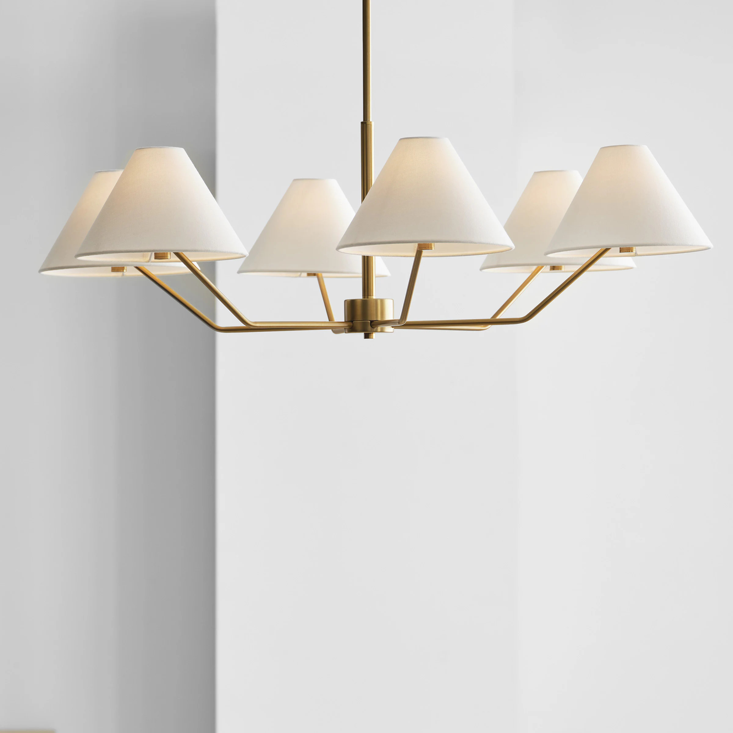 Scott Living Burke 6 -Light Satin Brass Paper Metal Chandelier one_size | DJC1016SB | Lowe's